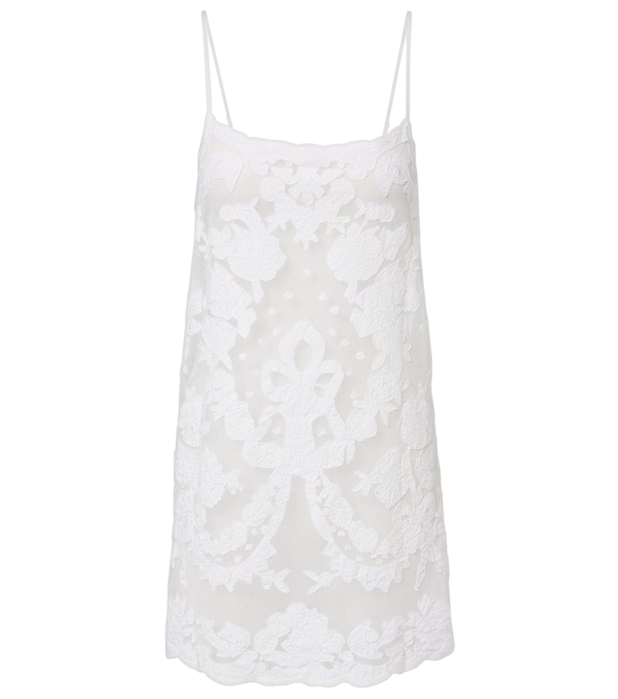 Juliet Dunn Embroidered cotton minidress
