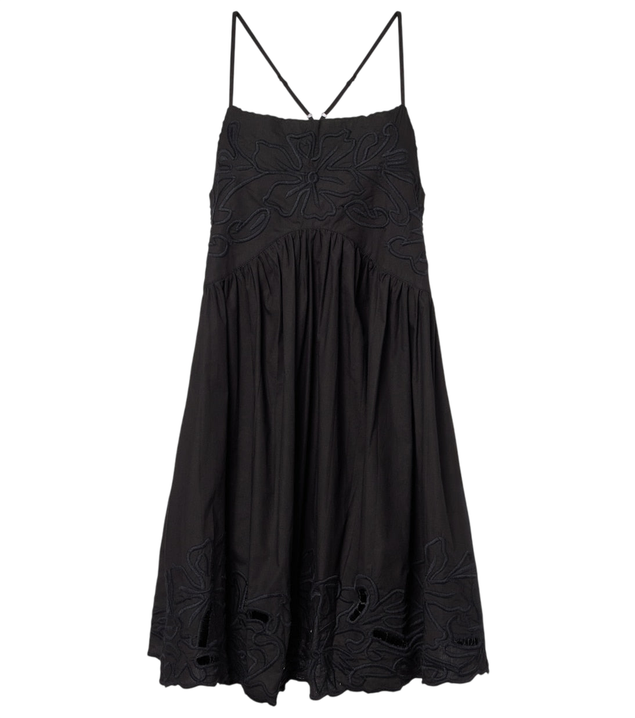 Juliet Dunn Embroidered cotton poplin minidress