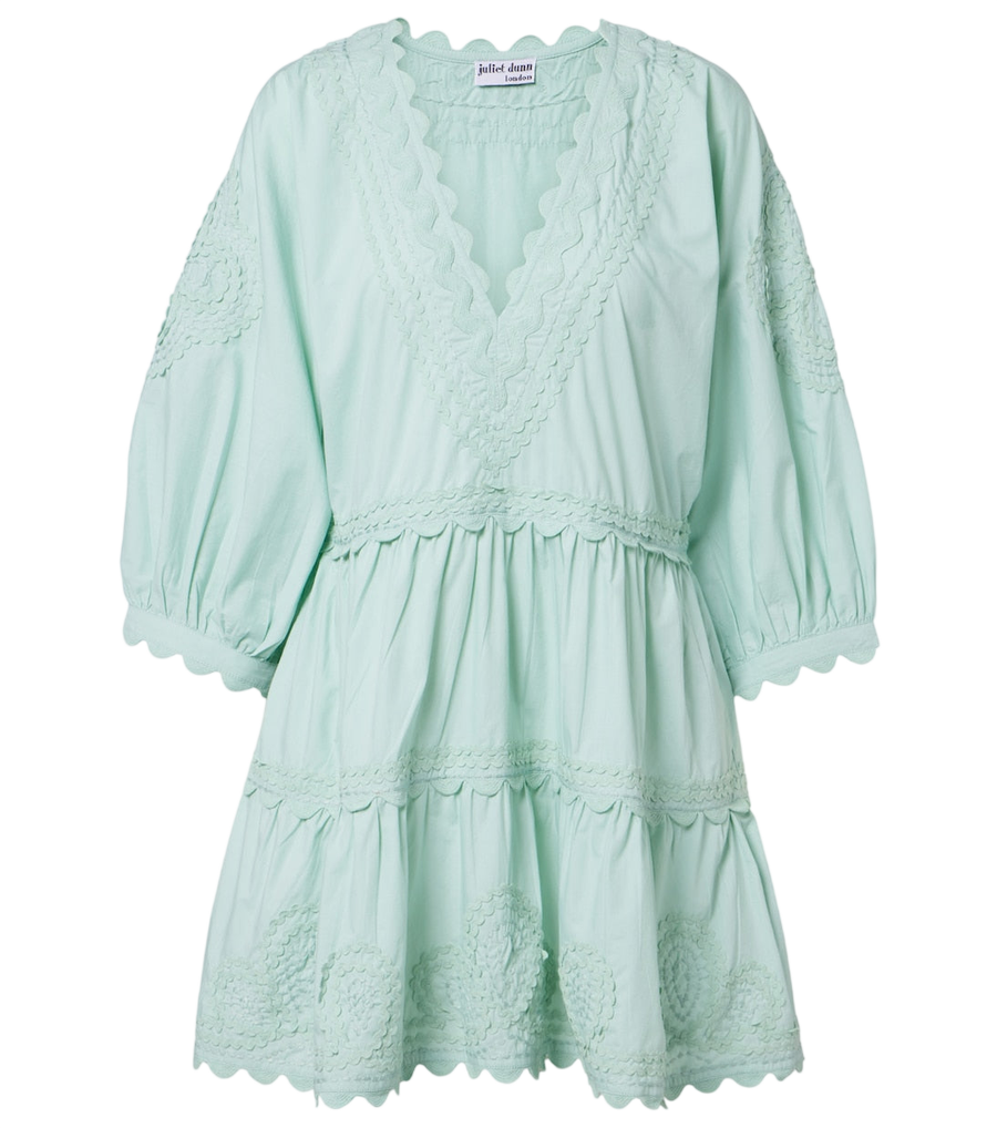 Mini-robe Juliet Dunn en popeline de coton brodée à festons