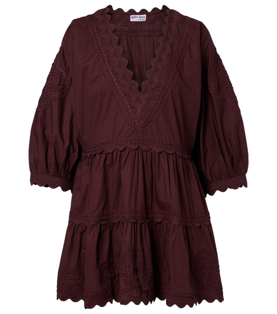 Juliet Dunn Scalloped cotton poplin minidress