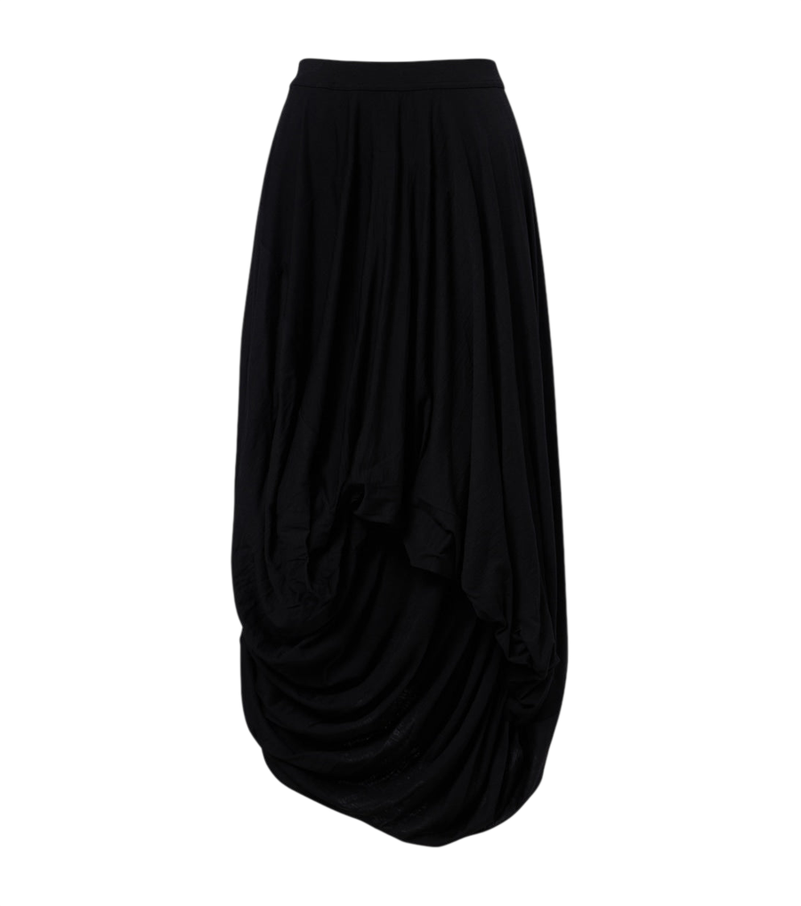 Junya Watanabe Asymmetric draped wool midi skirt
