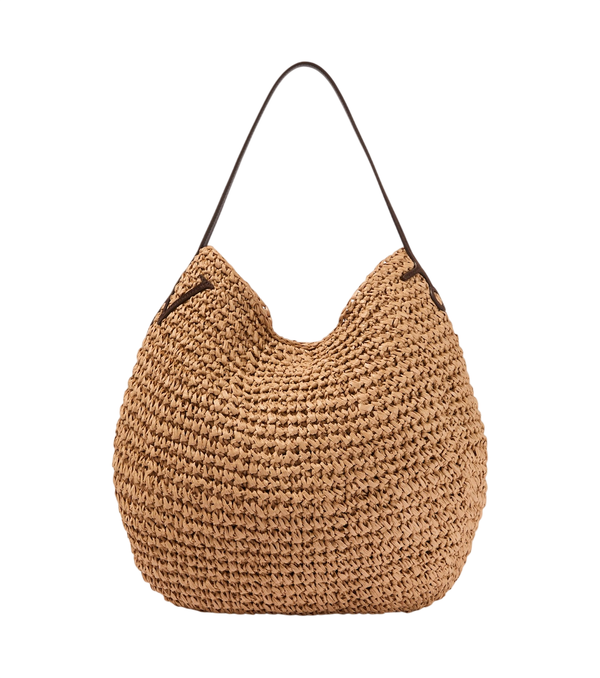 Bolso cubo Bulb XL de rafia con adornos de ante de JW Anderson