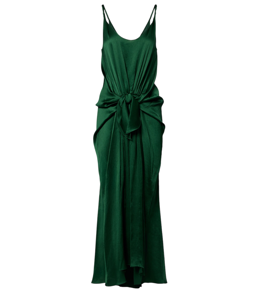 JW Anderson Gathered silk satin midi dress