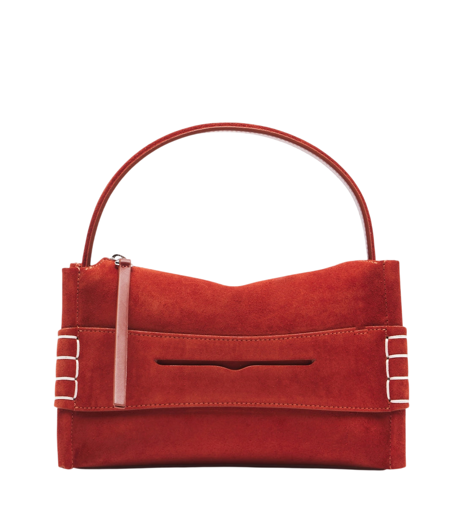 JW Anderson Loafer Small suede top-handle bag