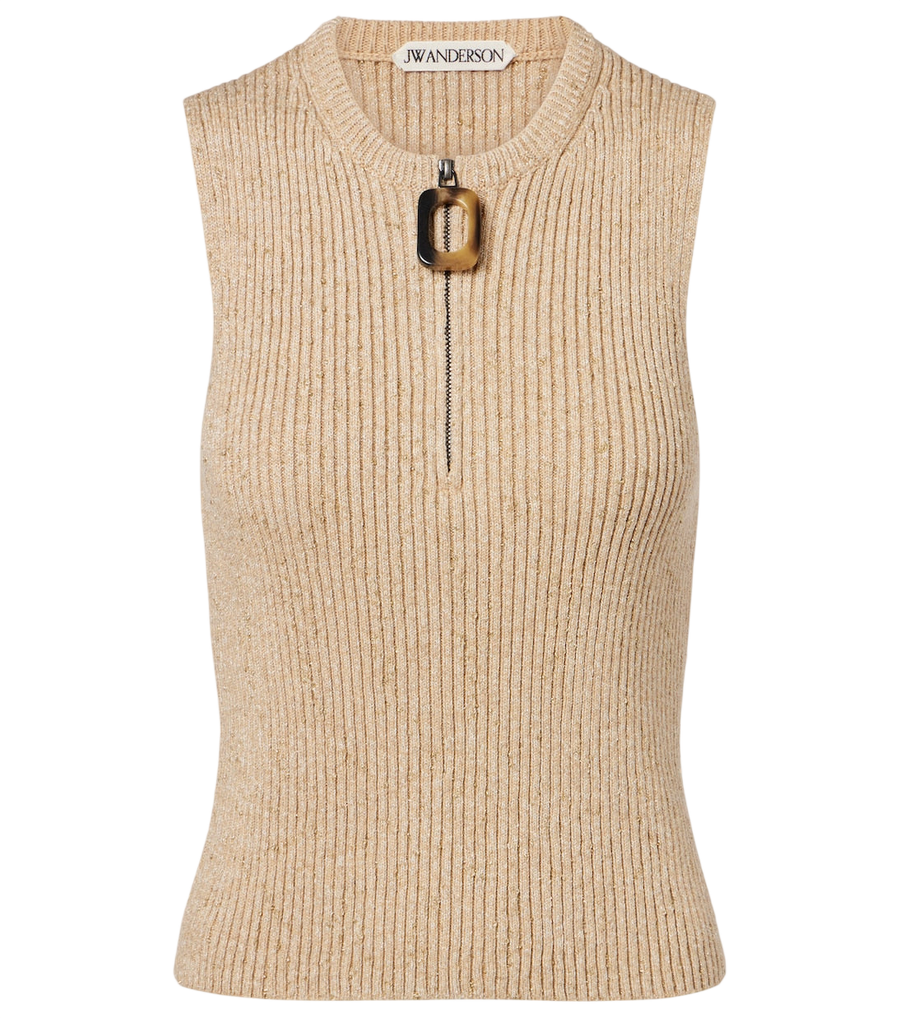 JW Anderson Ribbed-knit cotton-blend tank top