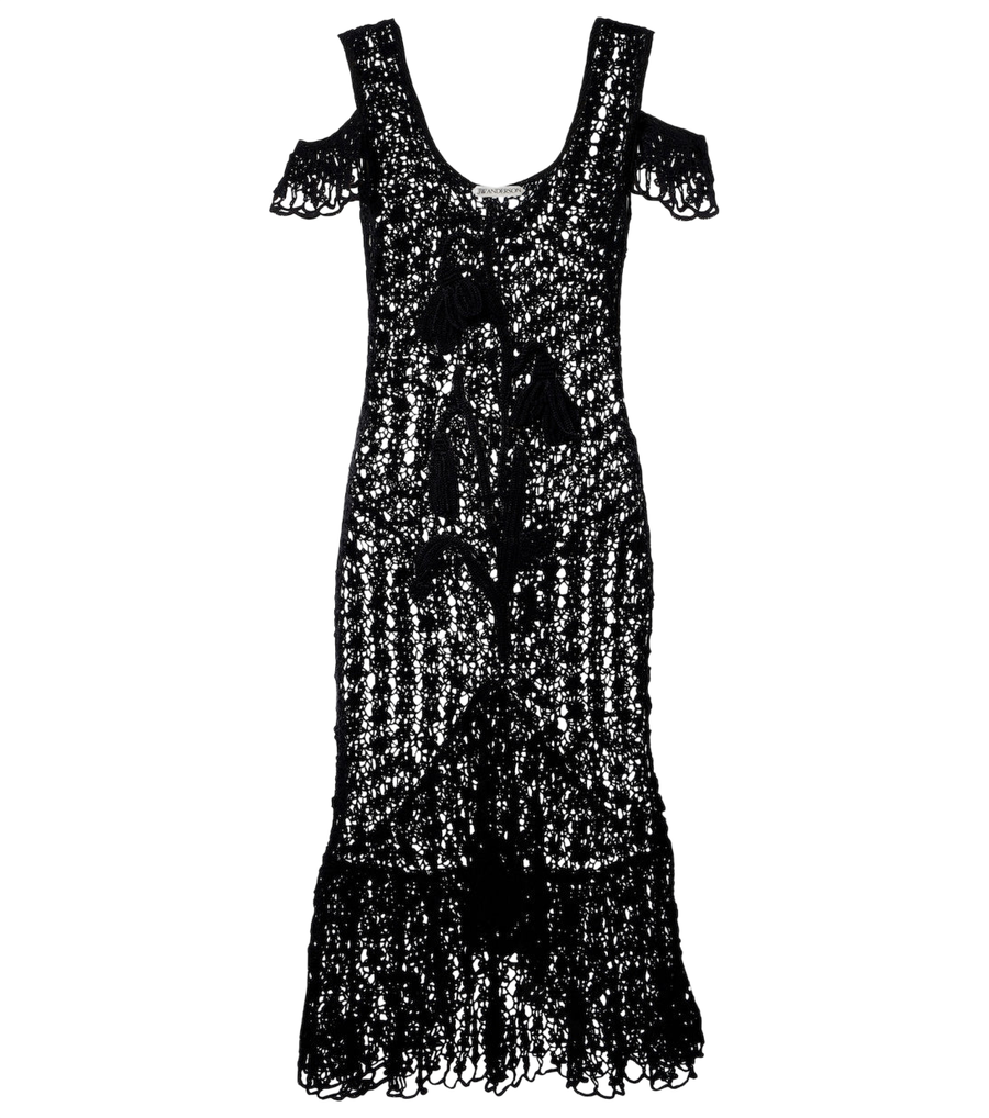 Robe midi JW Anderson en coton crocheté à volants