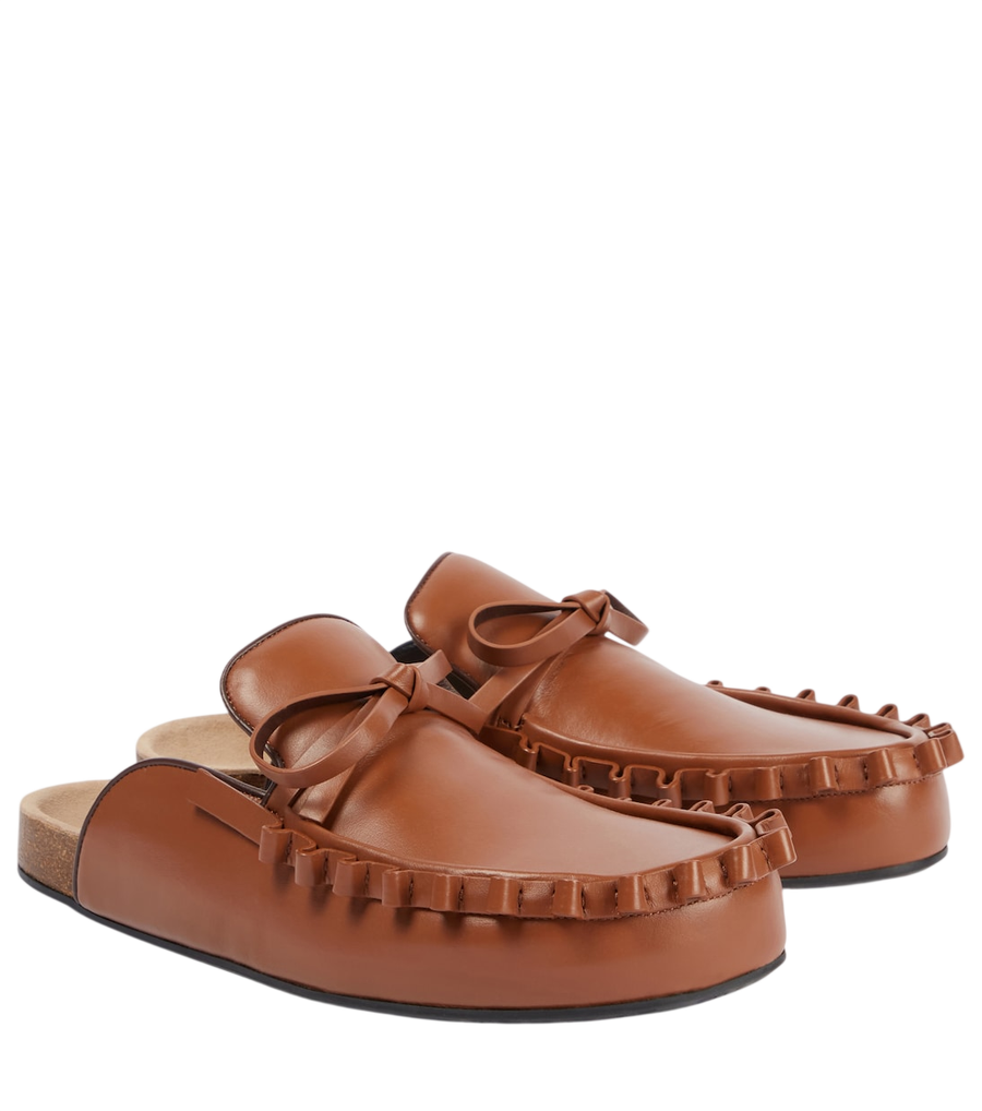 JW Anderson Mules de couro com babados