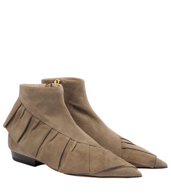JW Anderson Ruffled suede ankle boots