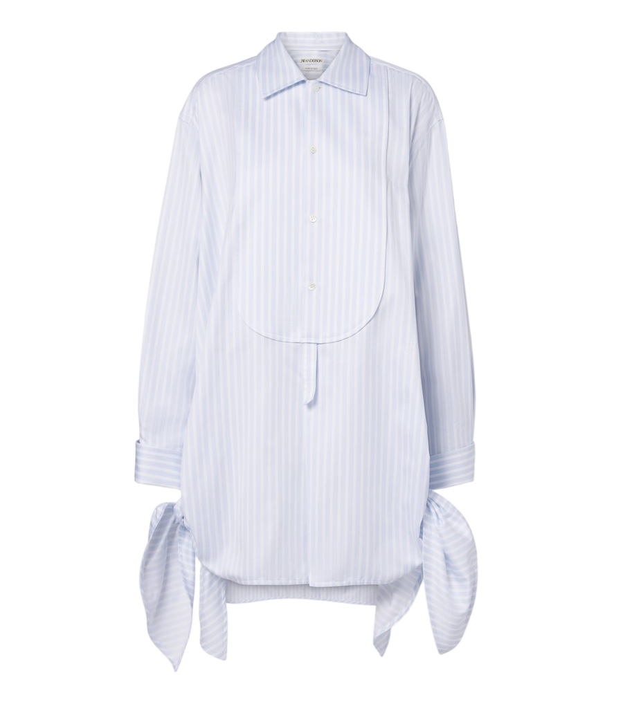 Robe chemise en sergé de coton rayé JW Anderson
