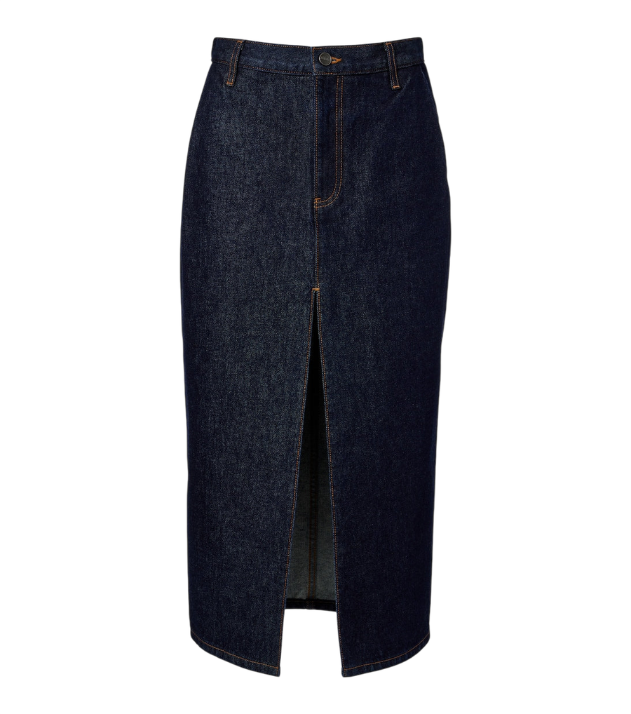 Khaite Anden denim midi skirt