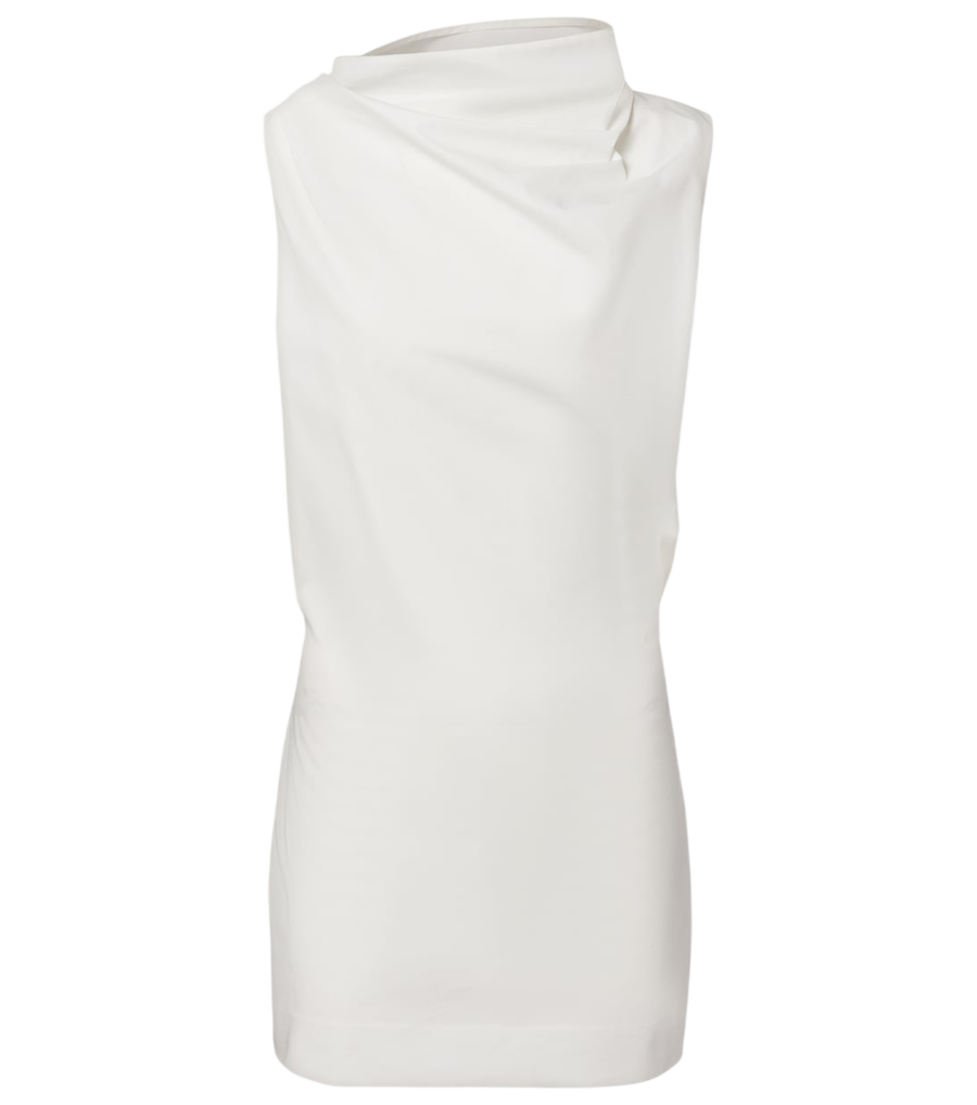 Minivestido Khaite Astor de popelina de algodón drapeada
