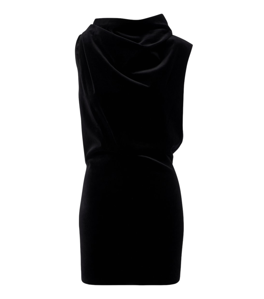Minirobe drapée en velours de coton Astor de Khaite
