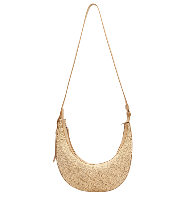 Khaite Augustina Small raffia and suede crossbody bag