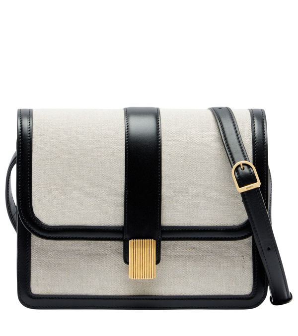 Khaite Blake leather-trimmed canvas crossbody bag