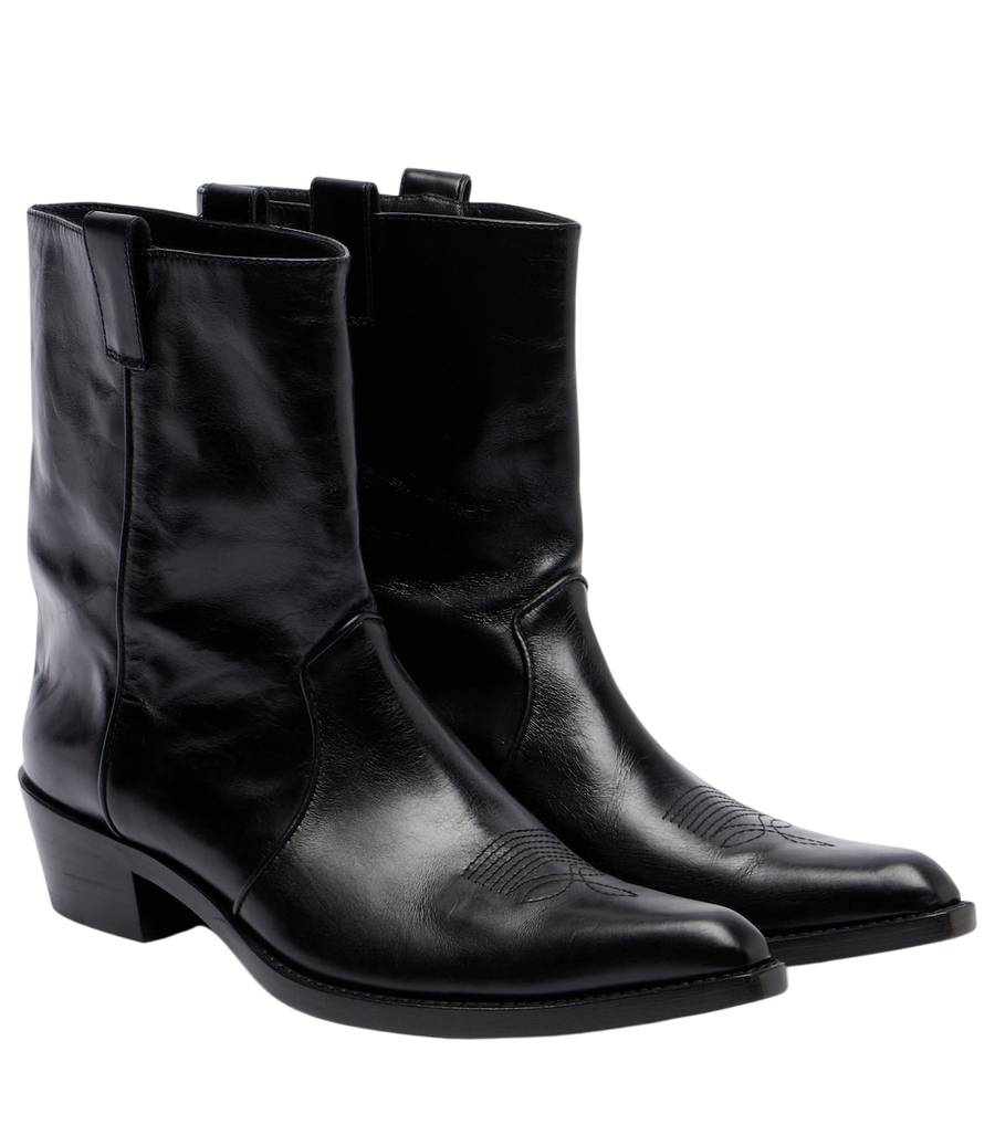 Khaite Clive leather ankle boots