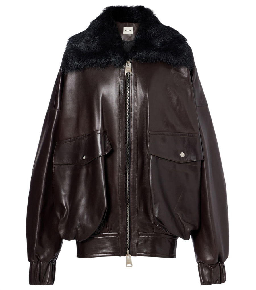 Khaite Daemon oversized leather blouson jacket