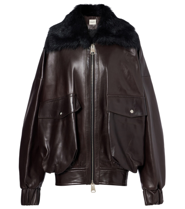Khaite Daemon oversized leather blouson jacket