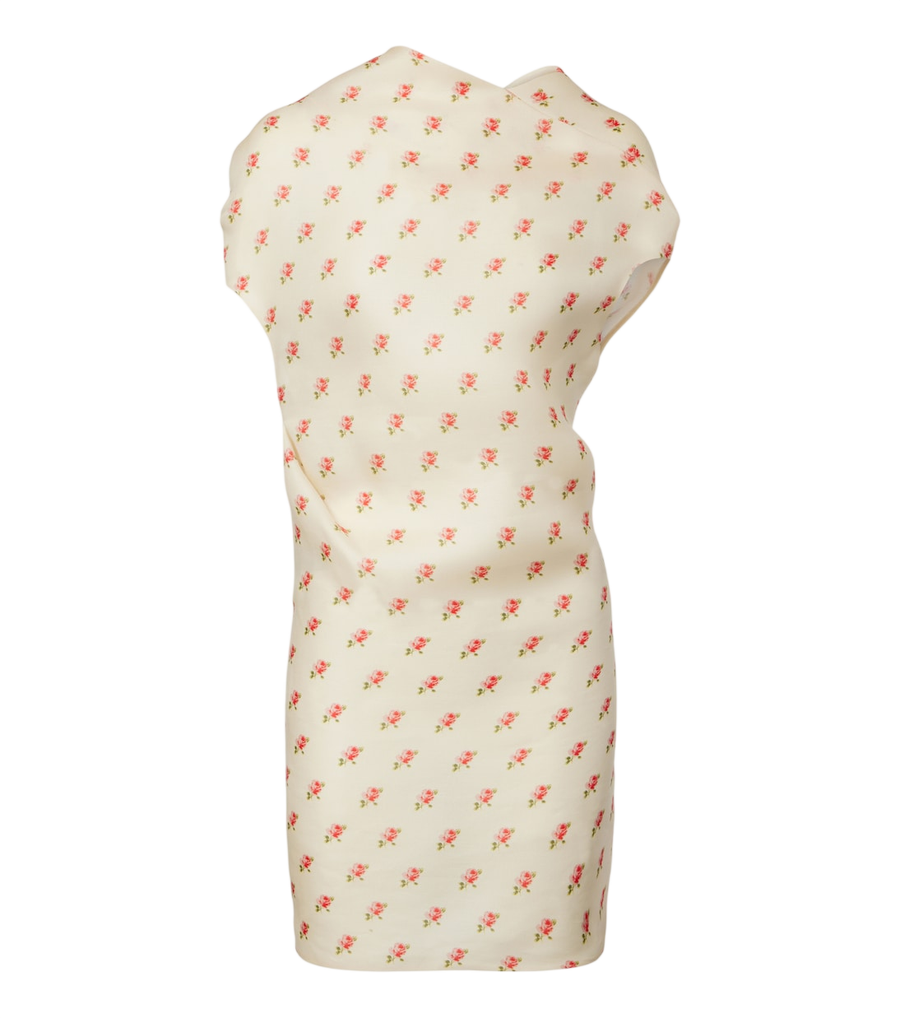 Mini-robe drapée en soie à motifs floraux Khaite