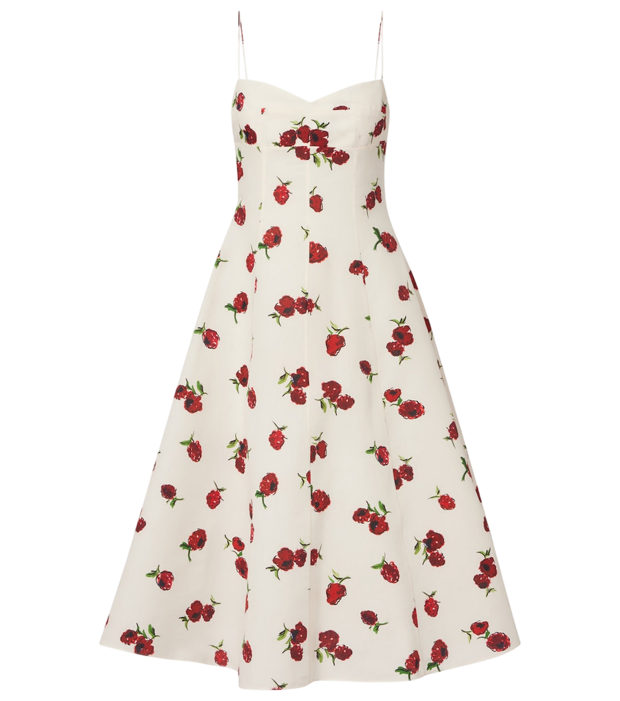 Robe midi Khaite Isabella en soie et coton imprimé