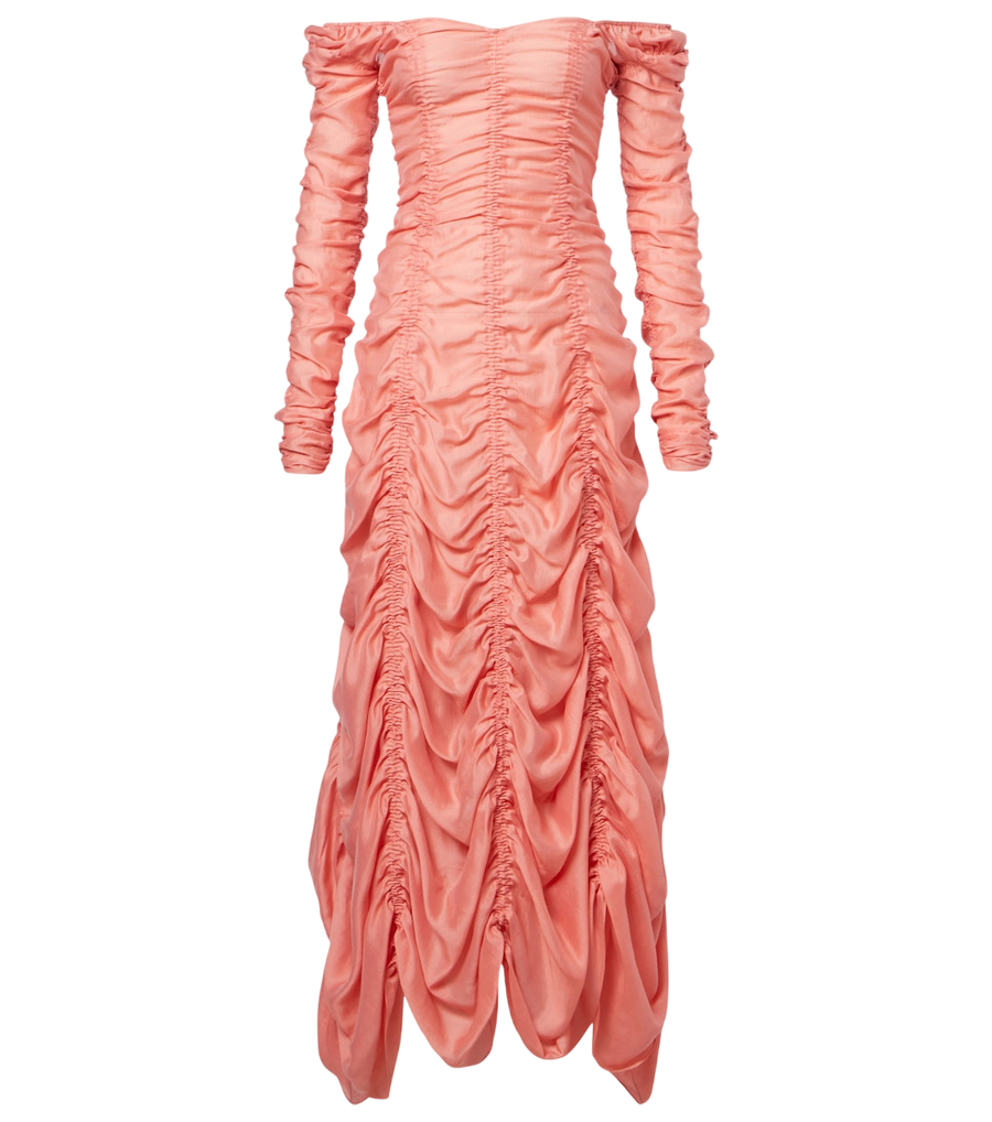 Khaite Judith ruched voile cocktail dress