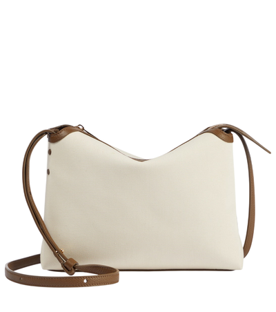 Khaite Lina leather-trimmed canvas crossbody bag [white-bg-v2:ff41b120-990b-44f3-bb9f-2b31fe2d6c6f]