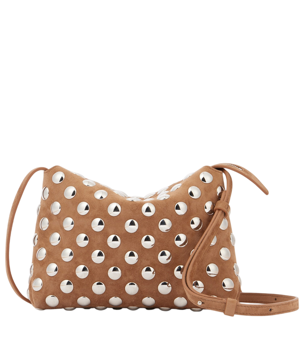 Khaite Lina Medium studded suede crossbody bag