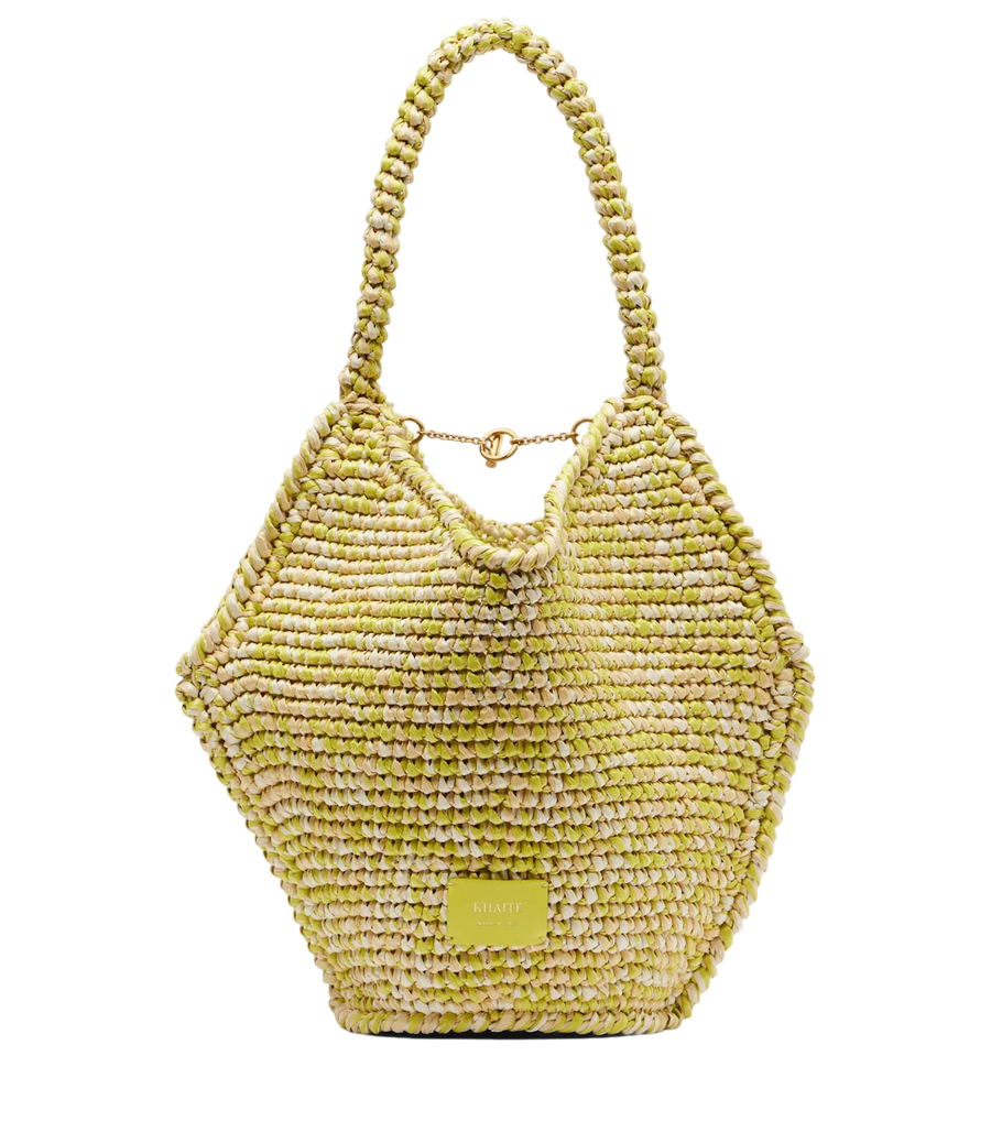 Khaite Lotus Mini raffia tote bag