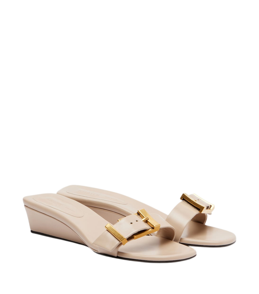 Khaite Mules con zeppa in pelle Manhattan