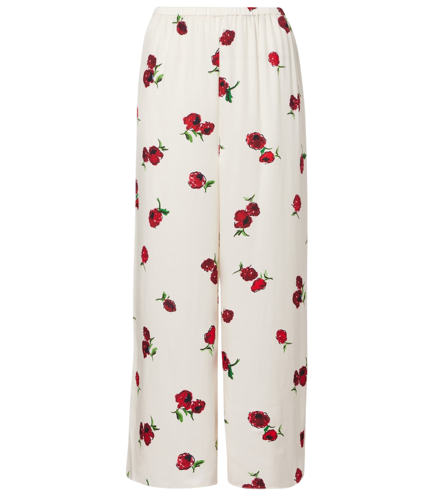 Khaite Mindy printed twill wide-leg pants