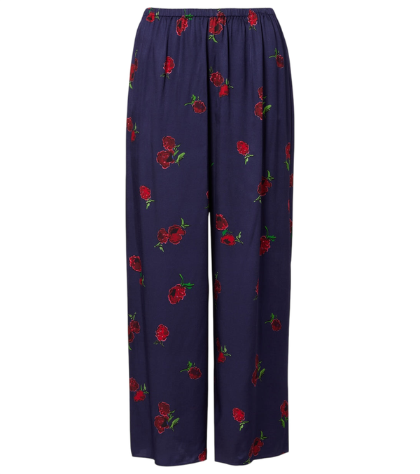 Khaite Pantaloni a gamba larga in twill stampato Mindy
