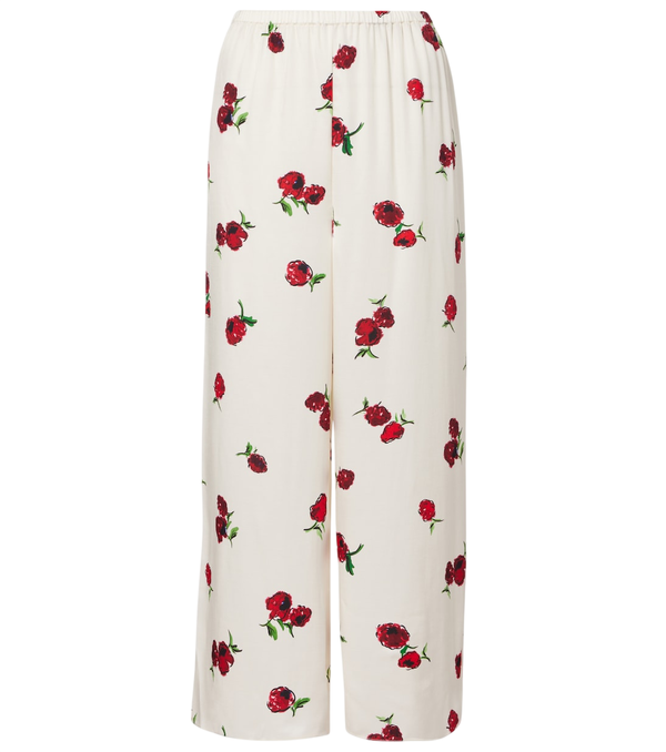 Khaite Pantaloni a gamba larga in twill stampato Mindy