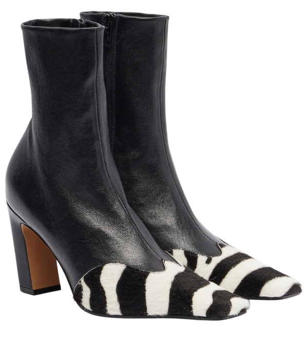 Khaite Nevada 85 calf hair and leather ankle boots