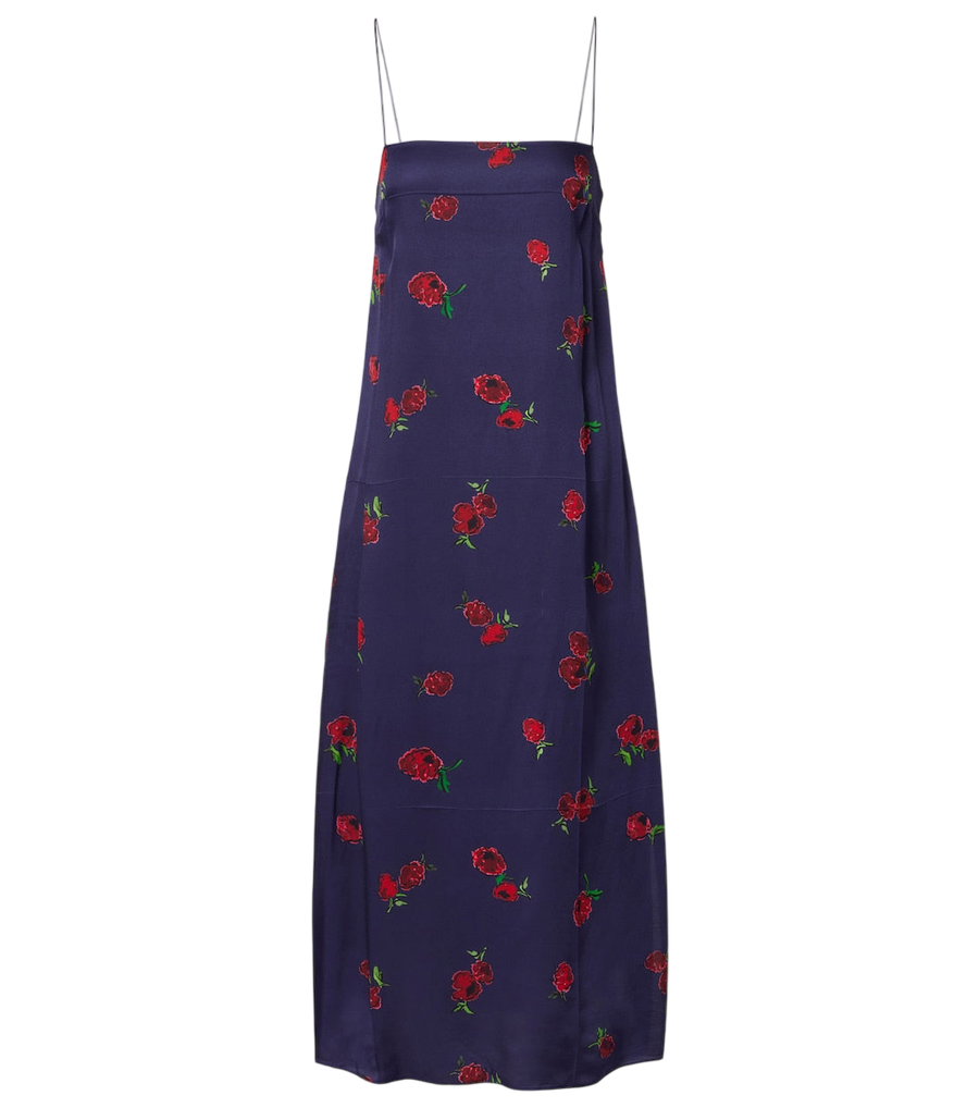 Khaite Sicily printed twill slip dress