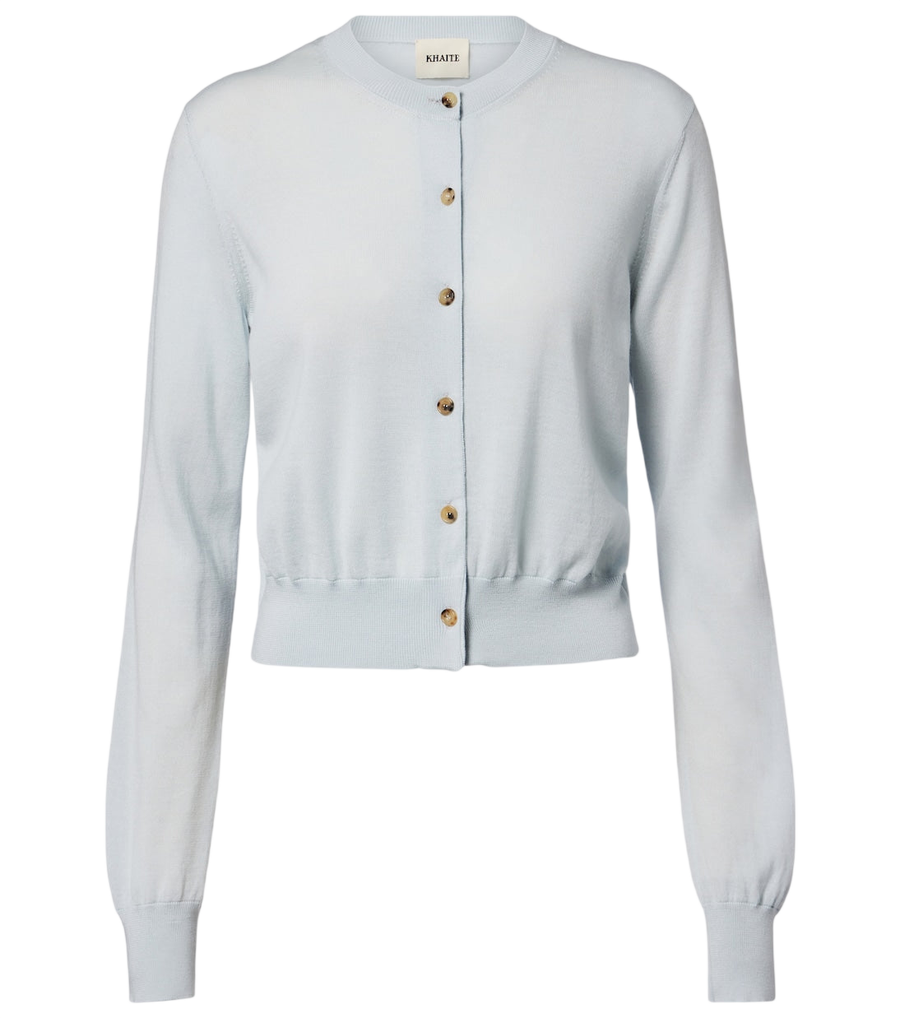 Khaite Tansy cropped wool and cashmere cardigan