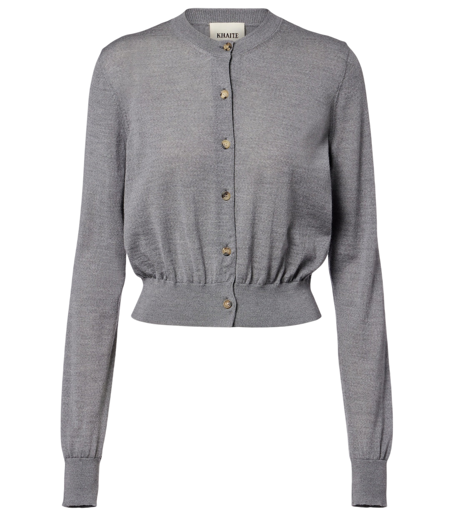 Khaite Tansy cropped wool and cashmere cardigan
