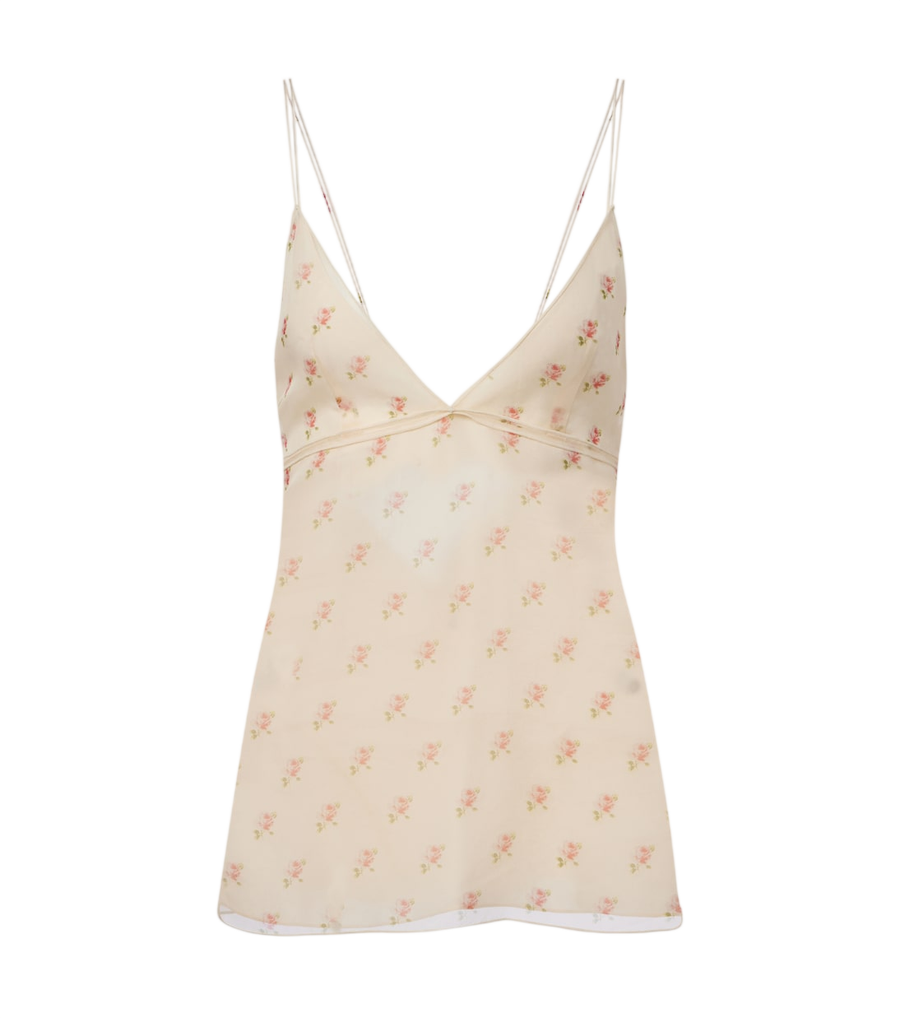 Khaite Timy floral silk organza camisole