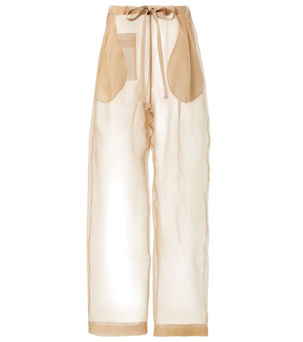 Khaite Trenton silk organza wide-leg pants