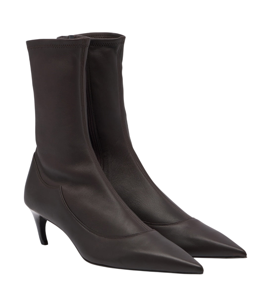 Khaite Valerie leather mid-calf boots