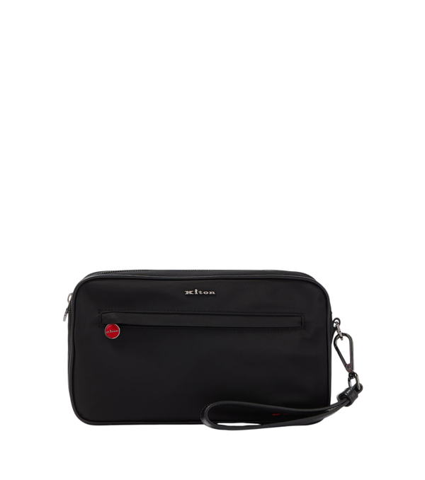 Kiton Beauty case con finiture in pelle