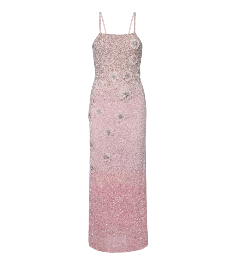 Vestido Là Fuori con aplicaciones florales
