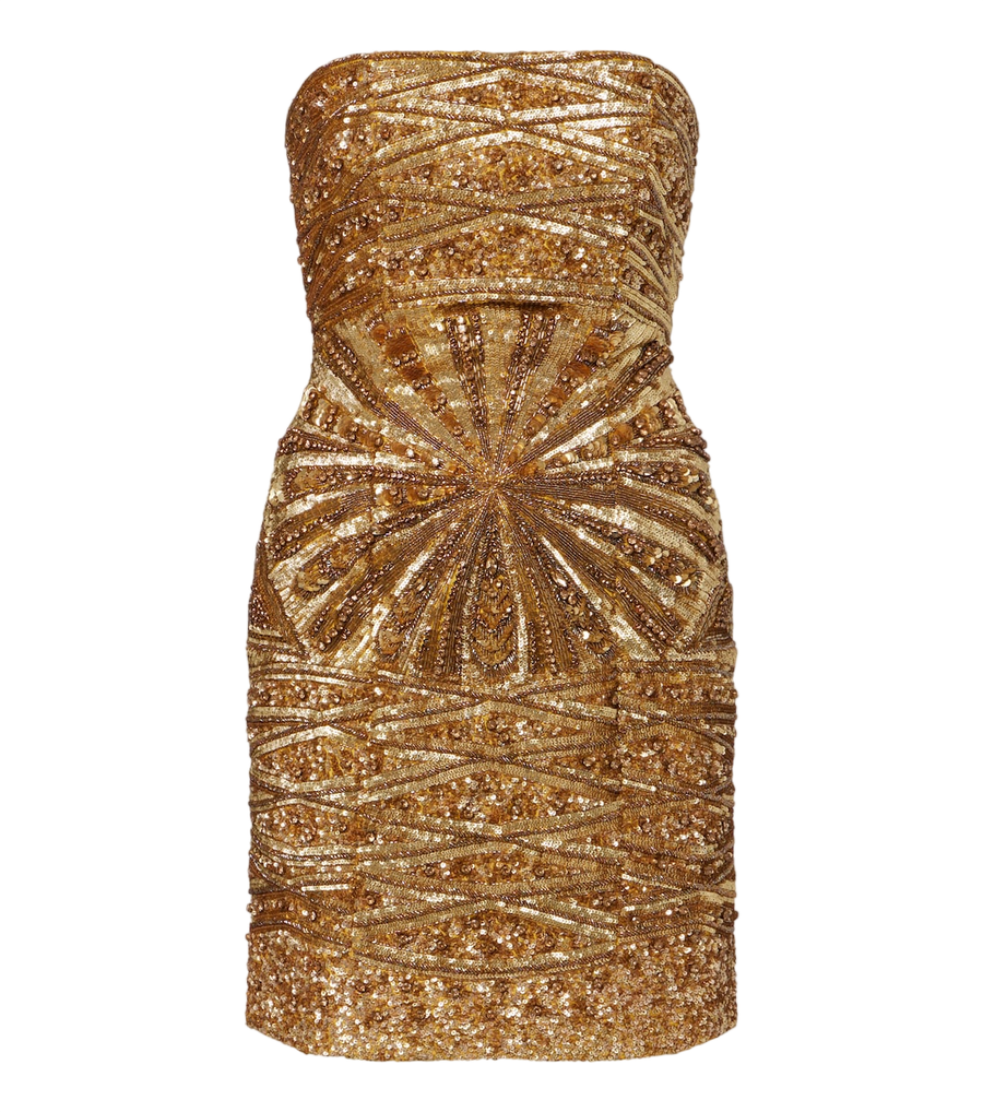 Là Fuori Abito bustier in seta con decorazioni