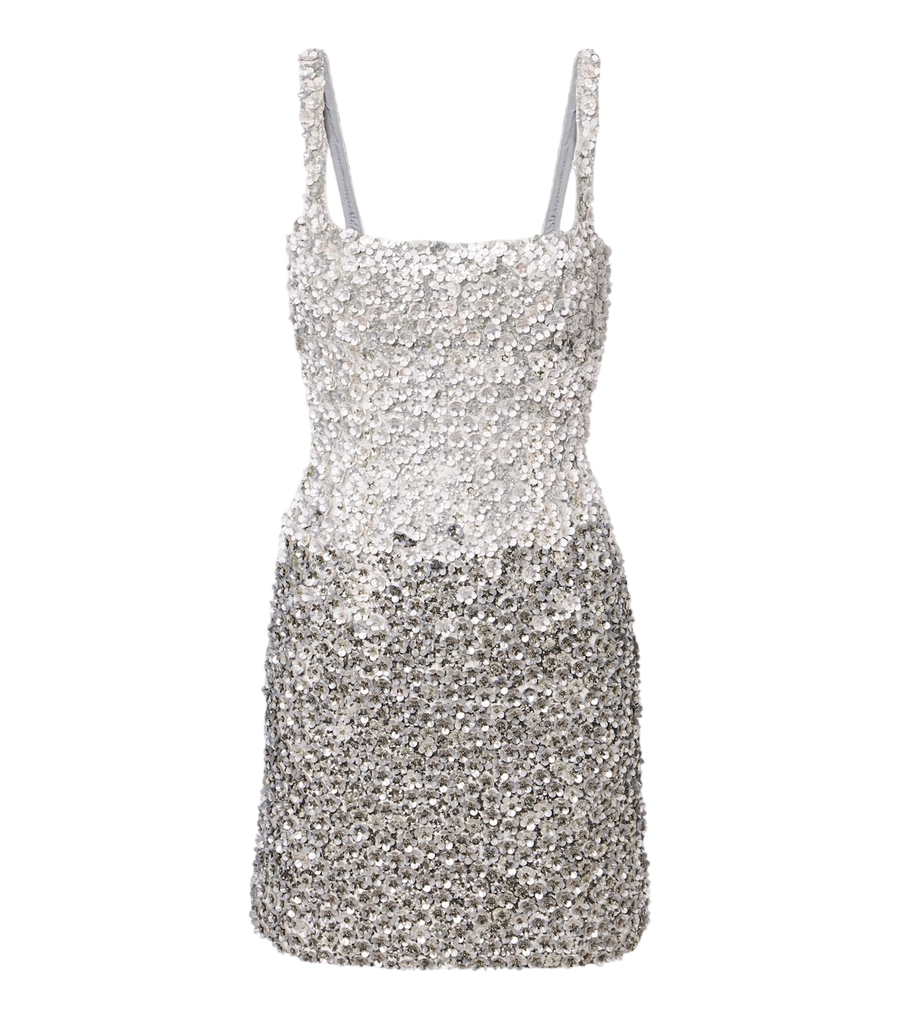 Minivestido de lentejuelas con estampado floral de Là Fuori