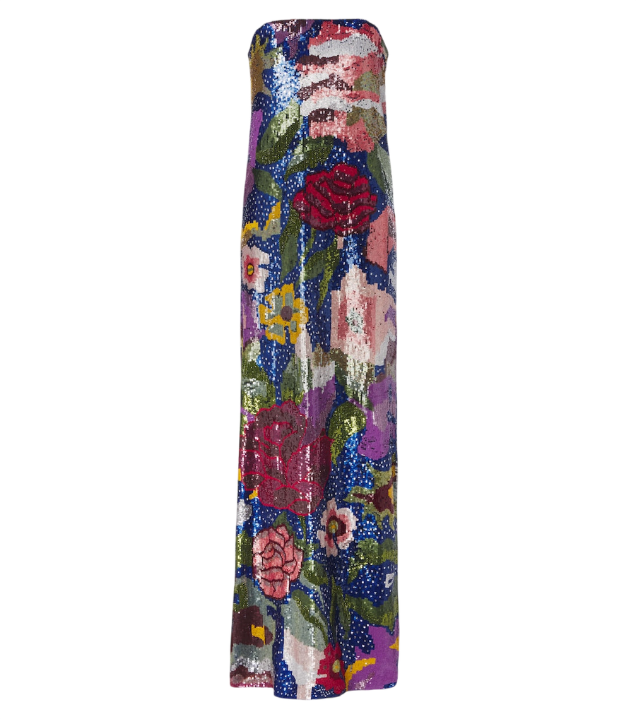 Robe bustier à sequins Florentine Garden de Là Fuori
