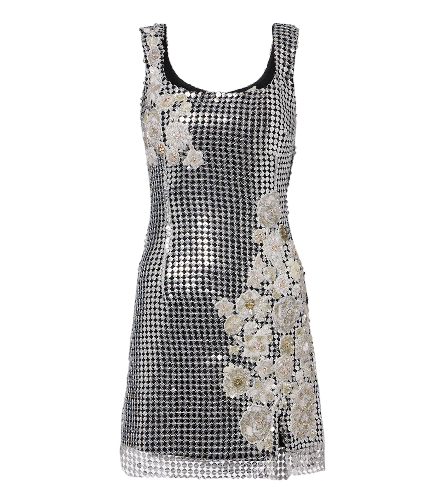 Vestido corto de cota de malla con lentejuelas Shell de Là Fuori