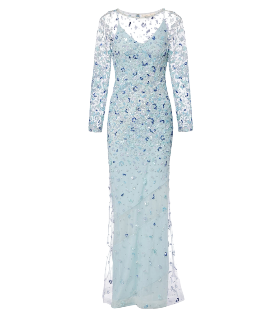 Là Fuori Zion floral sequined gown