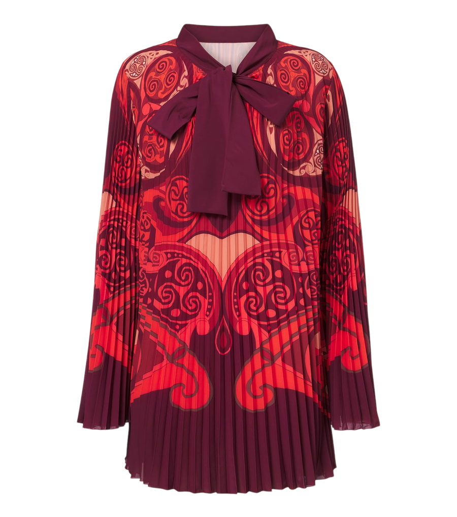 La DoubleJ Alchemy pleated tie-neck minidress
