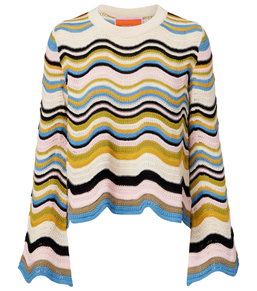 La DoubleJ Chevron crochet cotton sweater