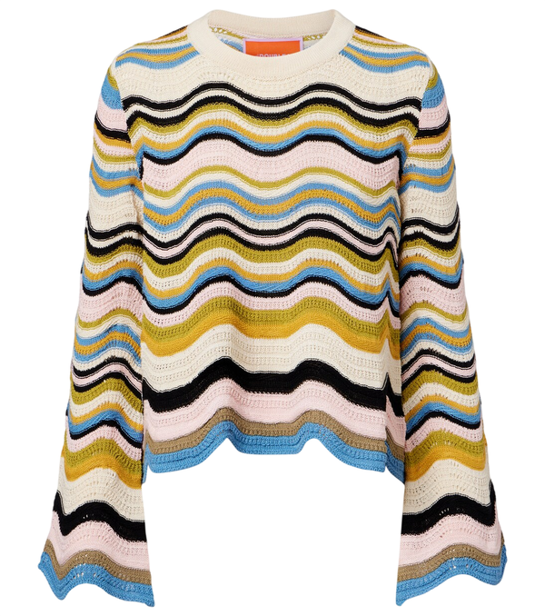 La DoubleJ Chevron crochet cotton sweater