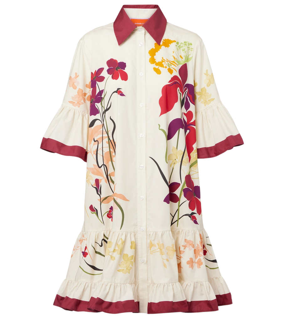La DoubleJ Choux floral cotton poplin shirt dress
