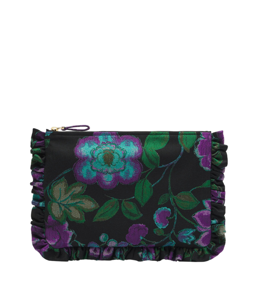 La pochette en jacquard à volants fleuris DoubleJ